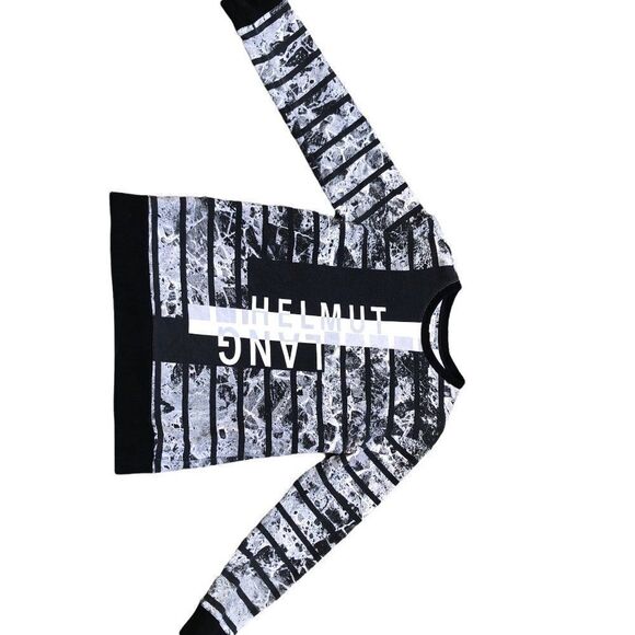 HELMUT Lang Shirt Medium Black/White Big Logo Designer Sweater - Picture 3 of 12